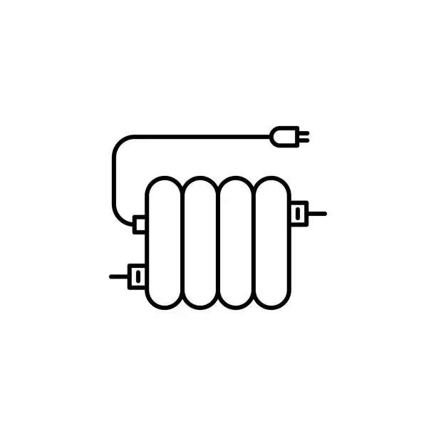 Vector illustration of column heater icon. Element of temperature control equipment for mobile concept and web apps illustration. Thin line icon for website design and development