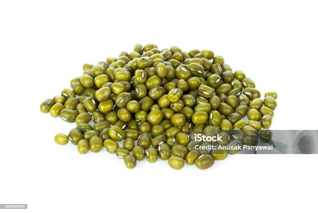 Mung beans isolated on white Mung beans isolated on white background Mung Bean Stock Photo