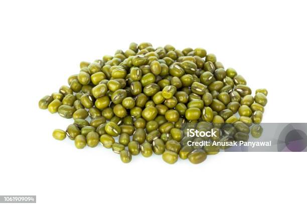 Mung Beans Isolated On White Stock Photo - Download Image Now - Mung Bean, Cut Out, Green Color