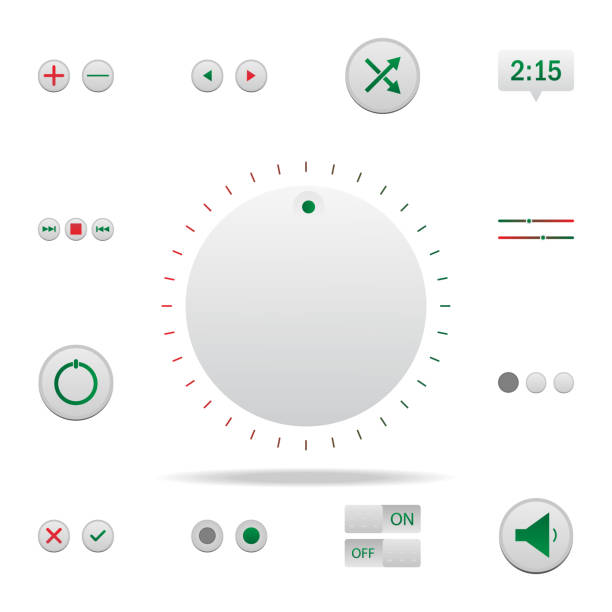 istock audio level button colored icon. Elements of music player in badge style icons. Simple icon for websites, web design, mobile app, info graphics 1061912706
