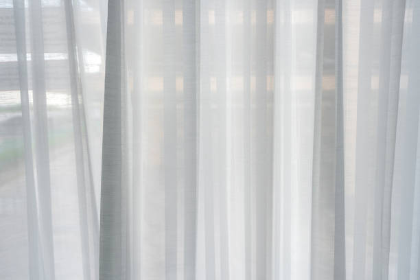 istock white curtain slightly open in the comfortable room for background 1061916644