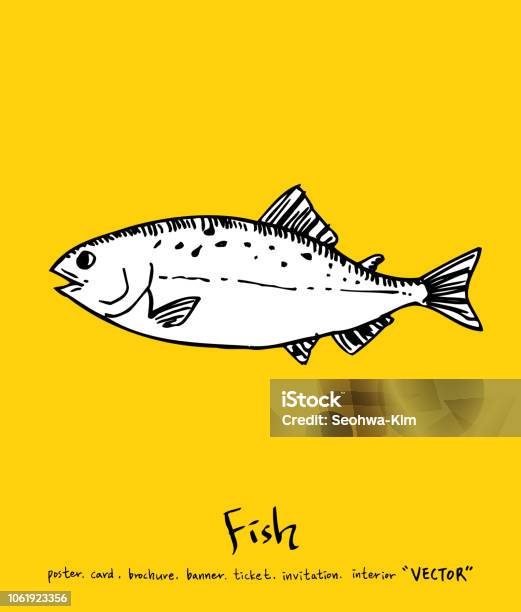 Sea Food Menu Sketch Stock Illustration - Download Image Now - Anchovy, Balloonfish, Bass - Fish