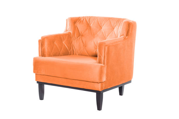 istock Beaultiful blue armchair. Modern chair on white background. Texture chair. 1061923846