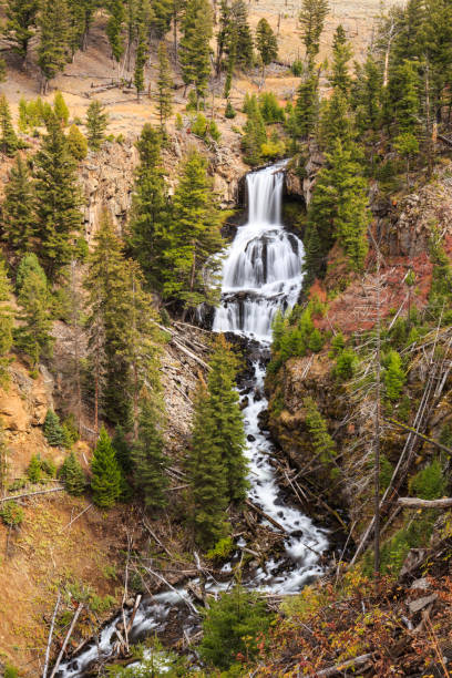 Undine Waterfall of Yellowstone National Park stock photo
