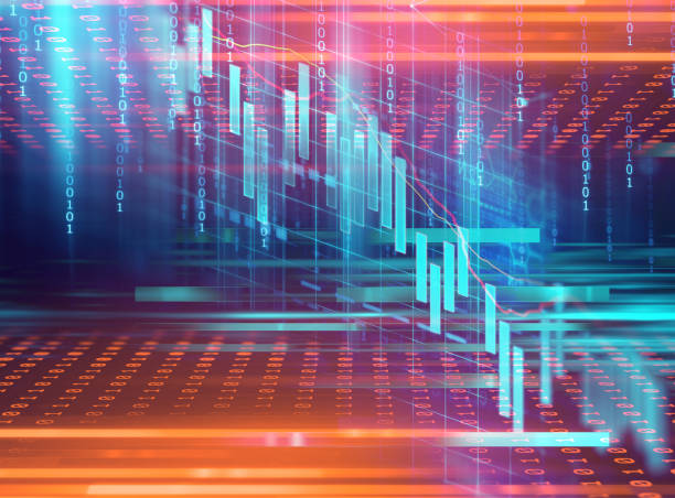 istock stock market investment graph with indicator and volume data. 1061941372