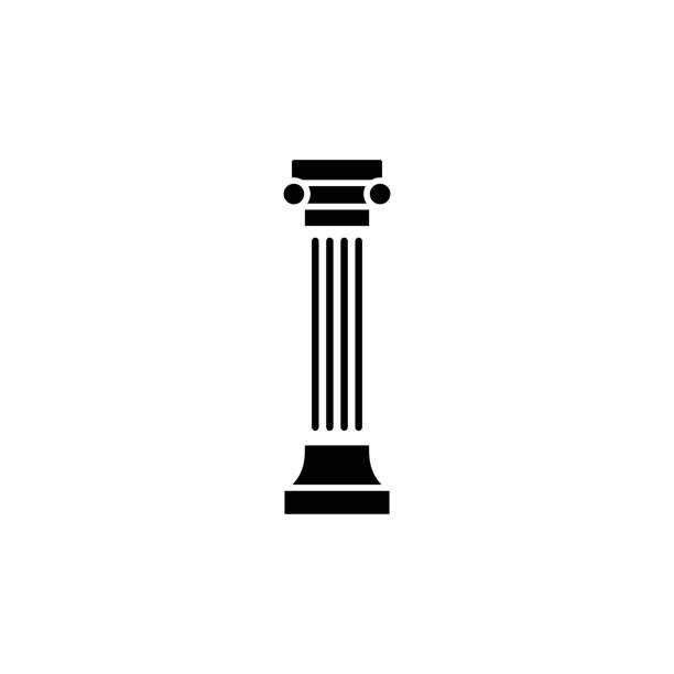 ilustrações, clipart, desenhos animados e ícones de ícone de vetor coluna iônica grega - jónico