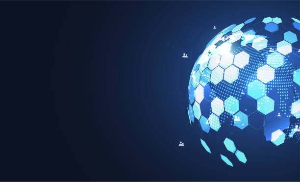 istock Global network connection. World map point and line composition concept of global business. Vector Illustration 1061946296