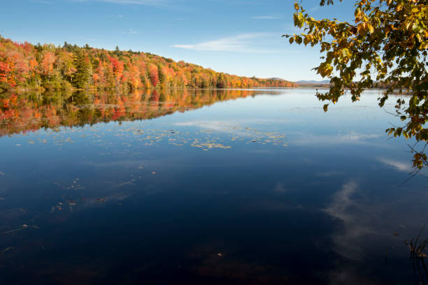 istock Fall colors along the Androscoggin River in Milan, New Hampshire. 1061959526