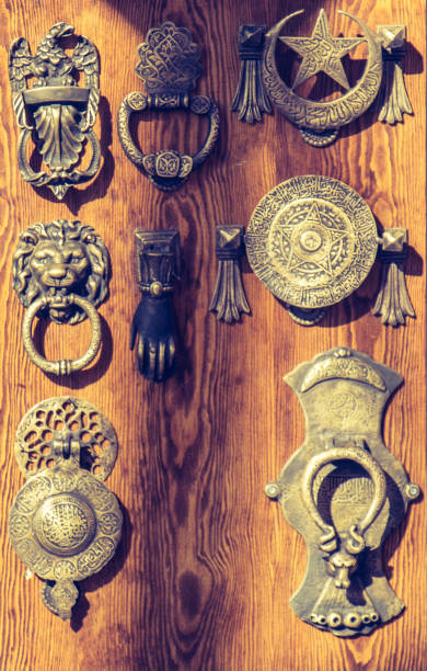 istock Old Handmade ottoman metal door handle 1061969590