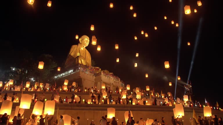 Sky Lantern Loi Krathong Traditional Festival.