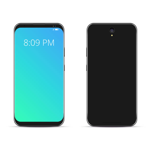 istock Smartphone in modern style. Phone mockup. Front view of cellphone. 1061986642