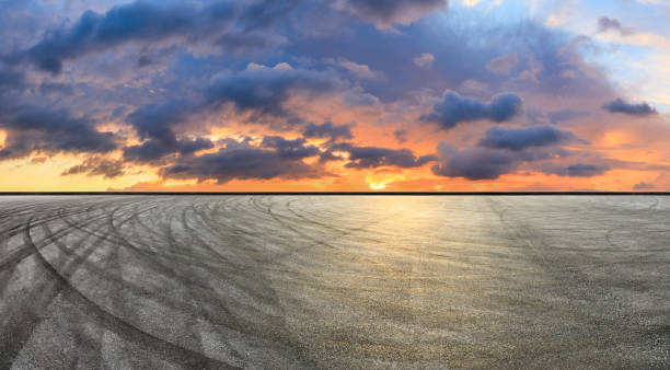 istock Circuit road and dramatic sky panorama at sunset 1061987018