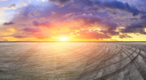 istock Circuit road and dramatic sky panorama at sunset 1061988068