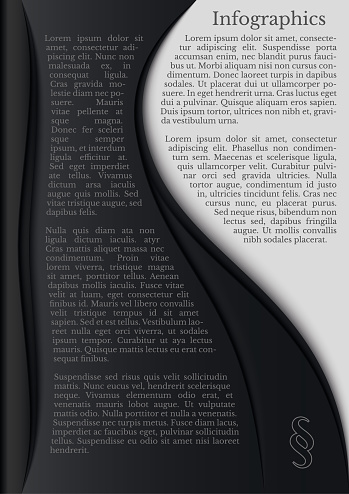 Black And White Infographics With Paragraph Stock Illustration ...
