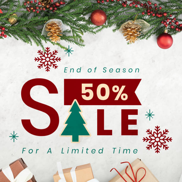 istock 50% Christmas sale sign mockup 1061998606