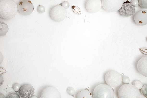 istock Christmas white wood background with decoration 1062004760