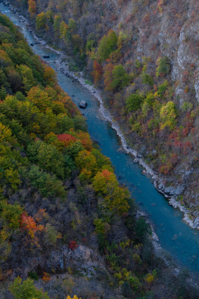 istock Autumn landscape mountain river Tara and forest in Montenegro 1062013376
