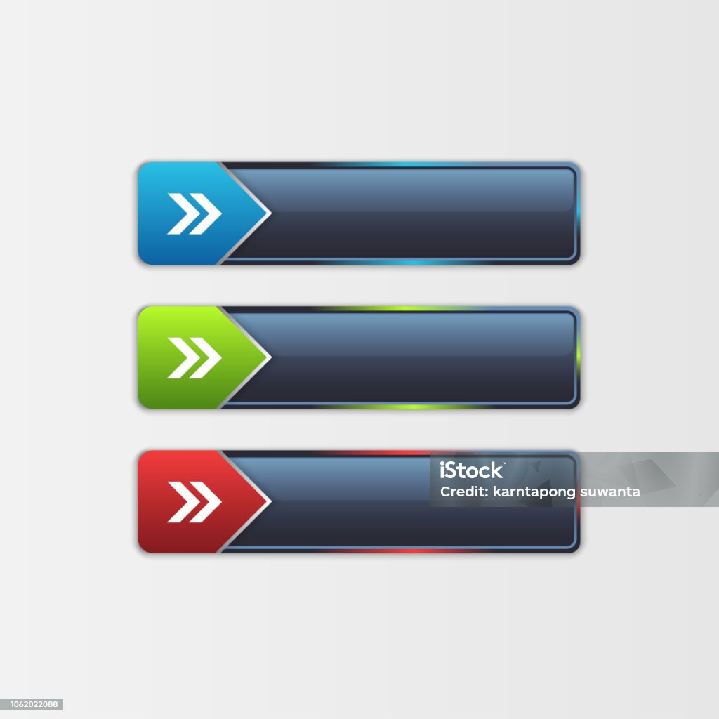 3 Rounded Rectangular Buttons For Decoration Website The Look Is ...