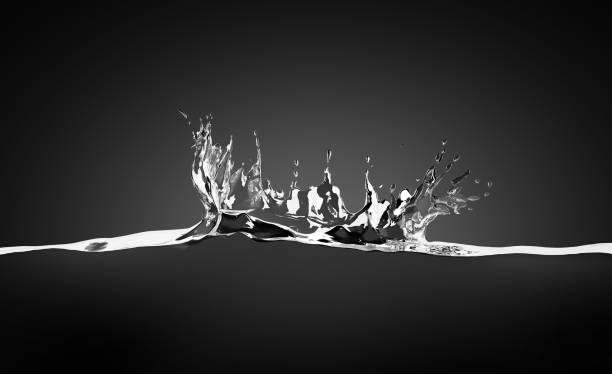 istock Blank water splash in motion mock up, on black background 1062024000