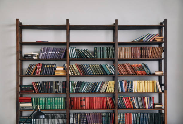 istock Bookcase with old books on the shelves 1062029454