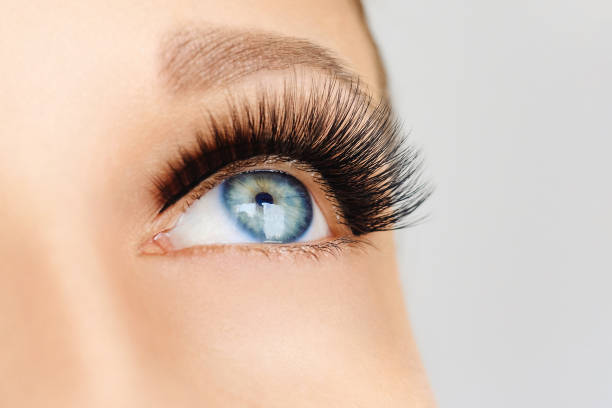istock Female eye with extreme long false eyelashes 1062032750