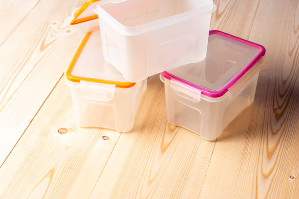 istock Plastic food containers on a wooden table 1062035604