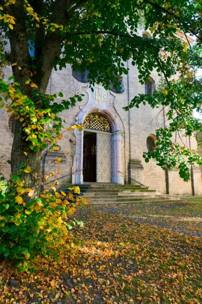 door of cathedral, Maria Kreuz,  Landsberg am Lech, Germany