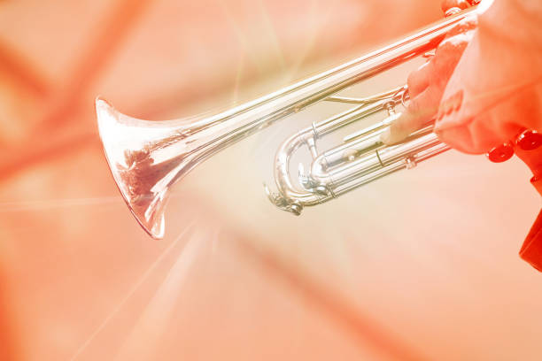 istock Trumpeter plays the golden trumpet. 1062042180
