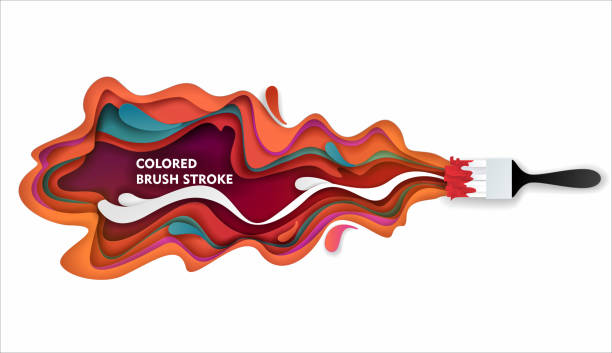ilustraciones, imágenes clip art, dibujos animados e iconos de stock de pintura pincel trazo vector papel ilustración - backgrounds spray stroke paintbrush