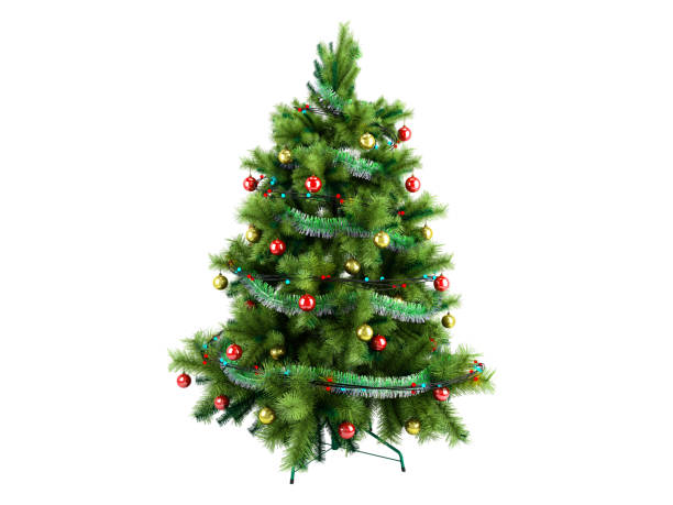 istock Christmas tree with colorful toys 3d render isolated on white no shadow 1062042502