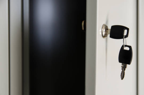 istock open locker with keys in the door 1062043388
