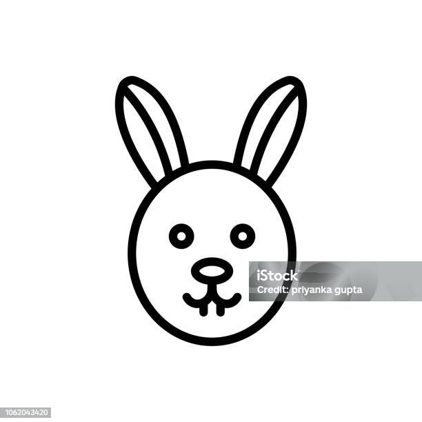Simple Rabbit Face Vector Rabbit Face Stock Illustration - Download Image Now - Animal, Animal ...
