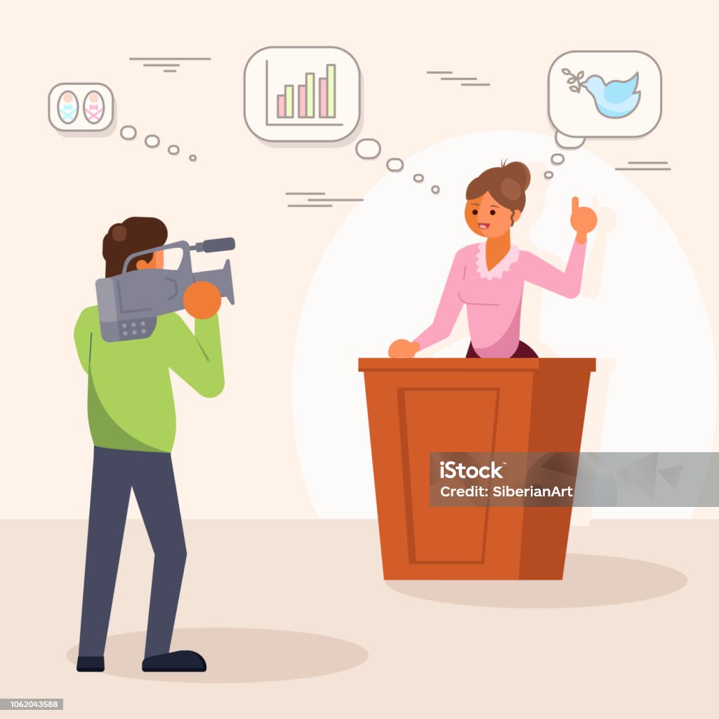 Preselection Preelection Campaign Concept Vector Flat Style Illustration Stock ...