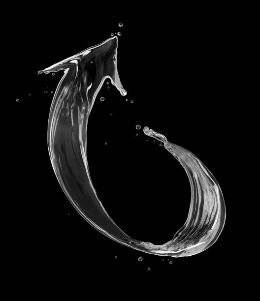 istock Arrow made of water splashes. Conceptual image on a black background. 1062048020