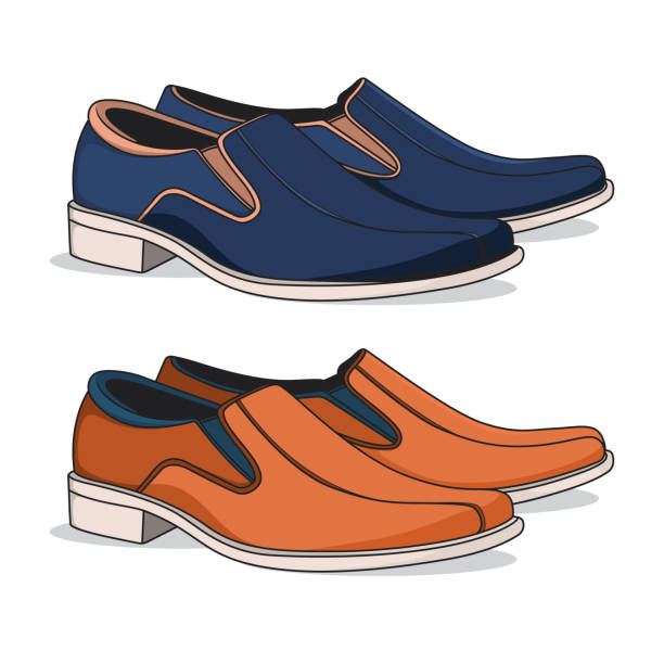 illustrazioni stock, clip art, cartoni animati e icone di tendenza di casual uomo scarpe vector - scarp