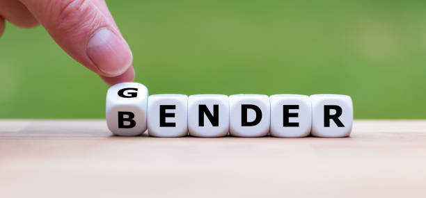 istock Hand is turning a dice and changes the word gender to bender 1062050978