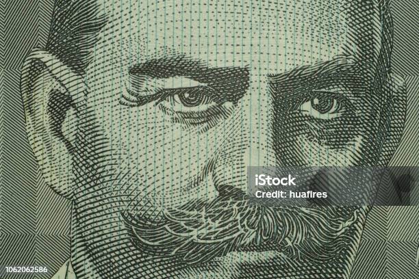 Close Up On Australian Dollar Banknotes Portrait Of John Monash On 100aud Banknotes Shooting By 11 Macro Lense Stock Photo - Download Image Now