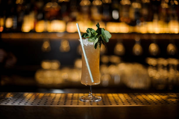 istock Sherry Cobbler decorated with mint branch and tubule 1062065098
