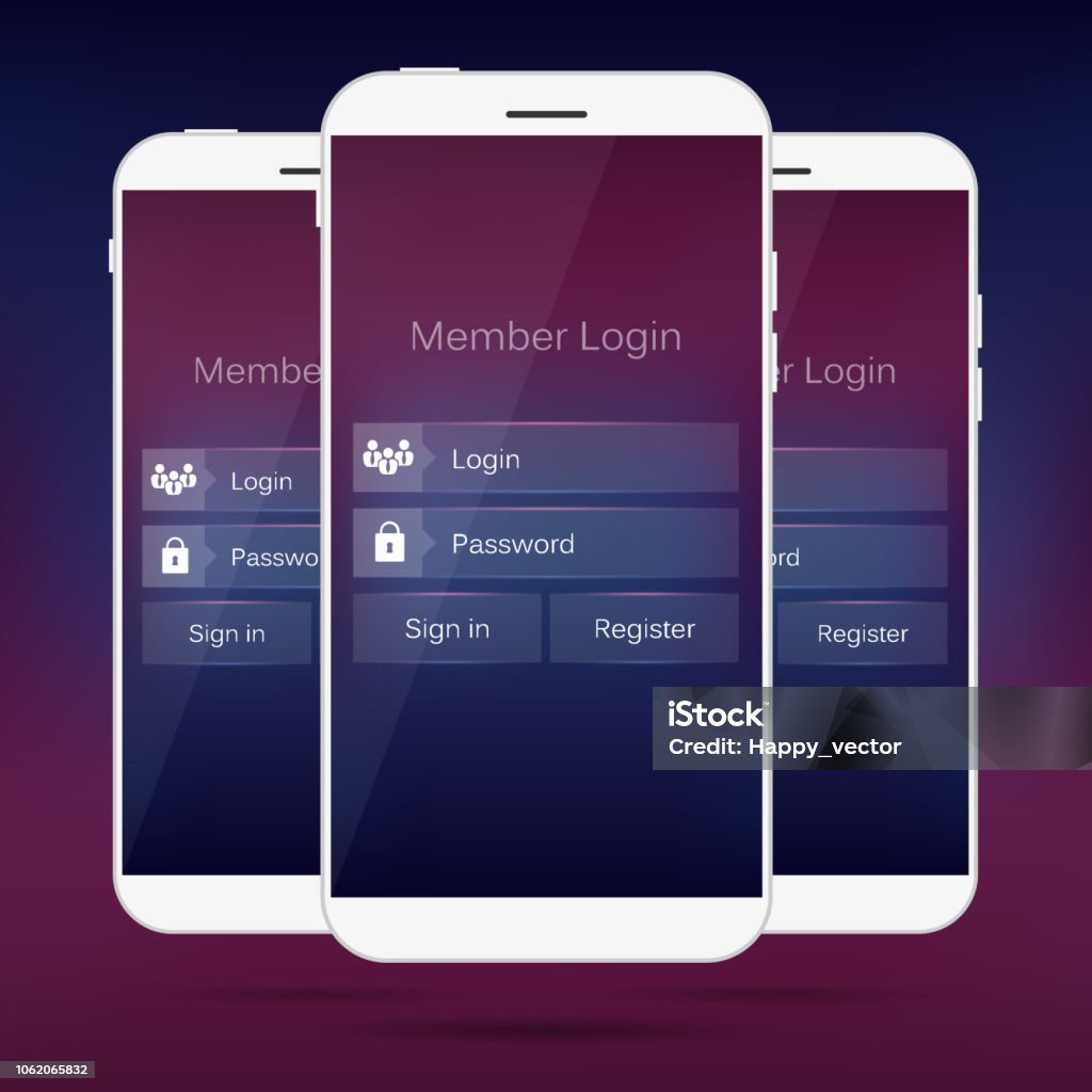 Login Intefaces Web Interface Abstract Creative Concept Vector Member Login Form ...
