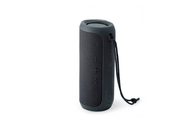 istock Clean black cylinder wireless speaker isolated on white background with Clipping path. 1062067442