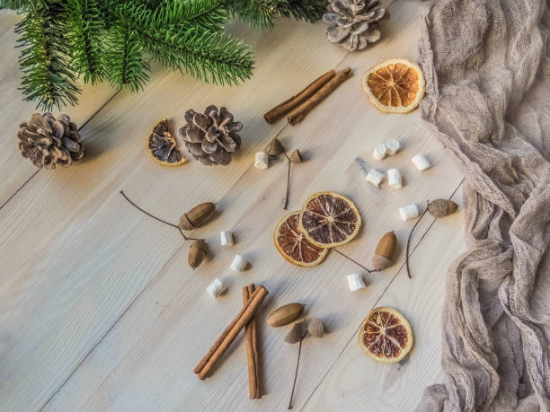 istock autumn still life with marshmallows, pine and cones 1062071484
