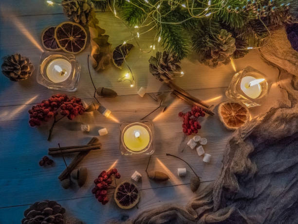 istock autumn still life with honey, Rowan, marshmallows, pine and cones 1062078320