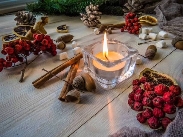 istock autumn still life with honey, Rowan, marshmallows, pine and cones 1062078608