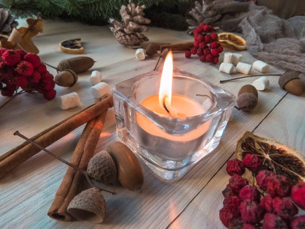istock autumn still life with honey, Rowan, marshmallows, pine and cones 1062078704
