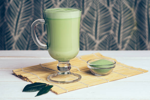 istock Vegan coconut matcha latte. Powdered green tea latte 1062087438