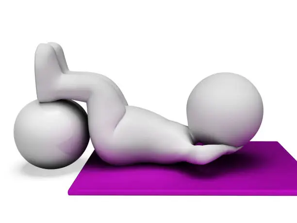 Photo of Sit Ups Represents Abdominal Crunch And Crunches 3d Rendering