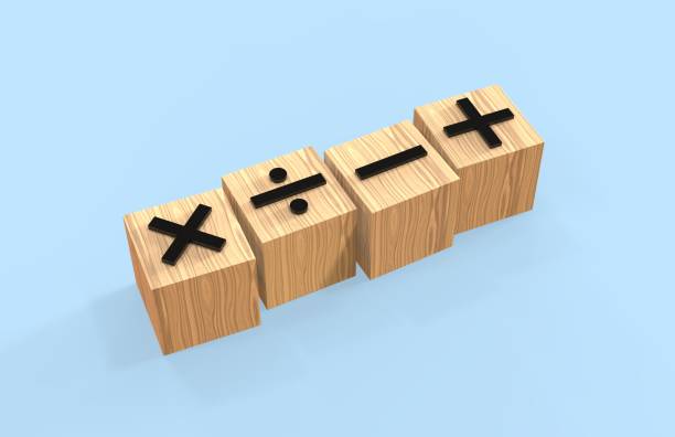 istock Mathematics symbols on wooden blocks. 3d illustration 1062094070