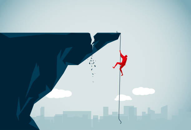 gefahr - risk mountain climbing climbing conquering adversity stock-grafiken, -clipart, -cartoons und -symbole