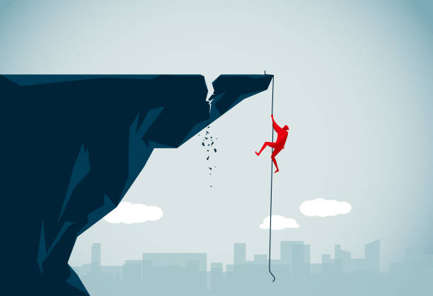 опасность - risk mountain climbing climbing conquering adversity stock illustrations