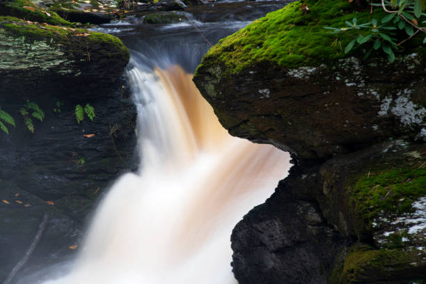 Waterfalls through narrow gorge